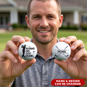 Husband Dad Papa Golf Legend For Golfers - Personalized Golf Ball
