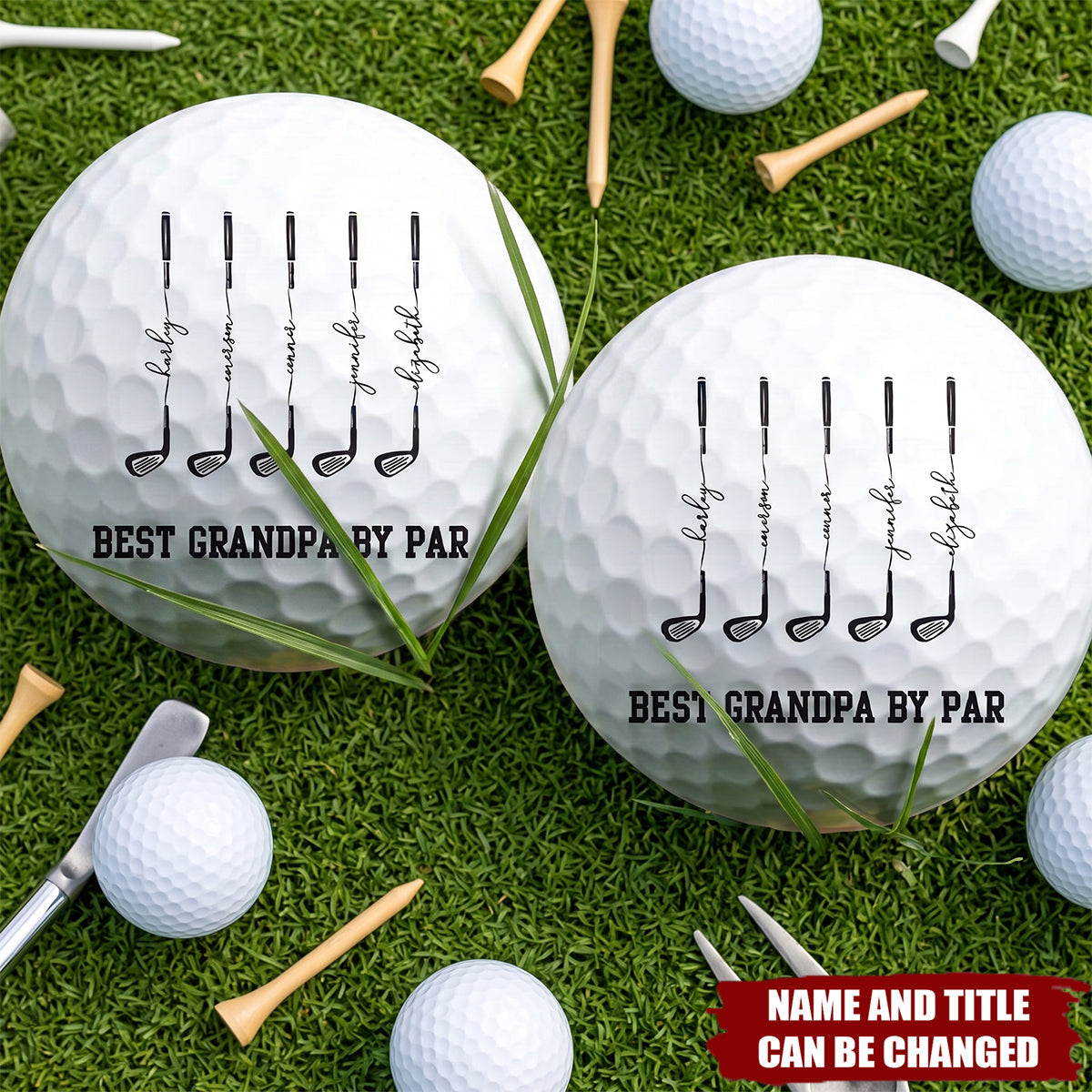 Best Dad By Par, Best Grandpa By Par - Personalized Golf Ball