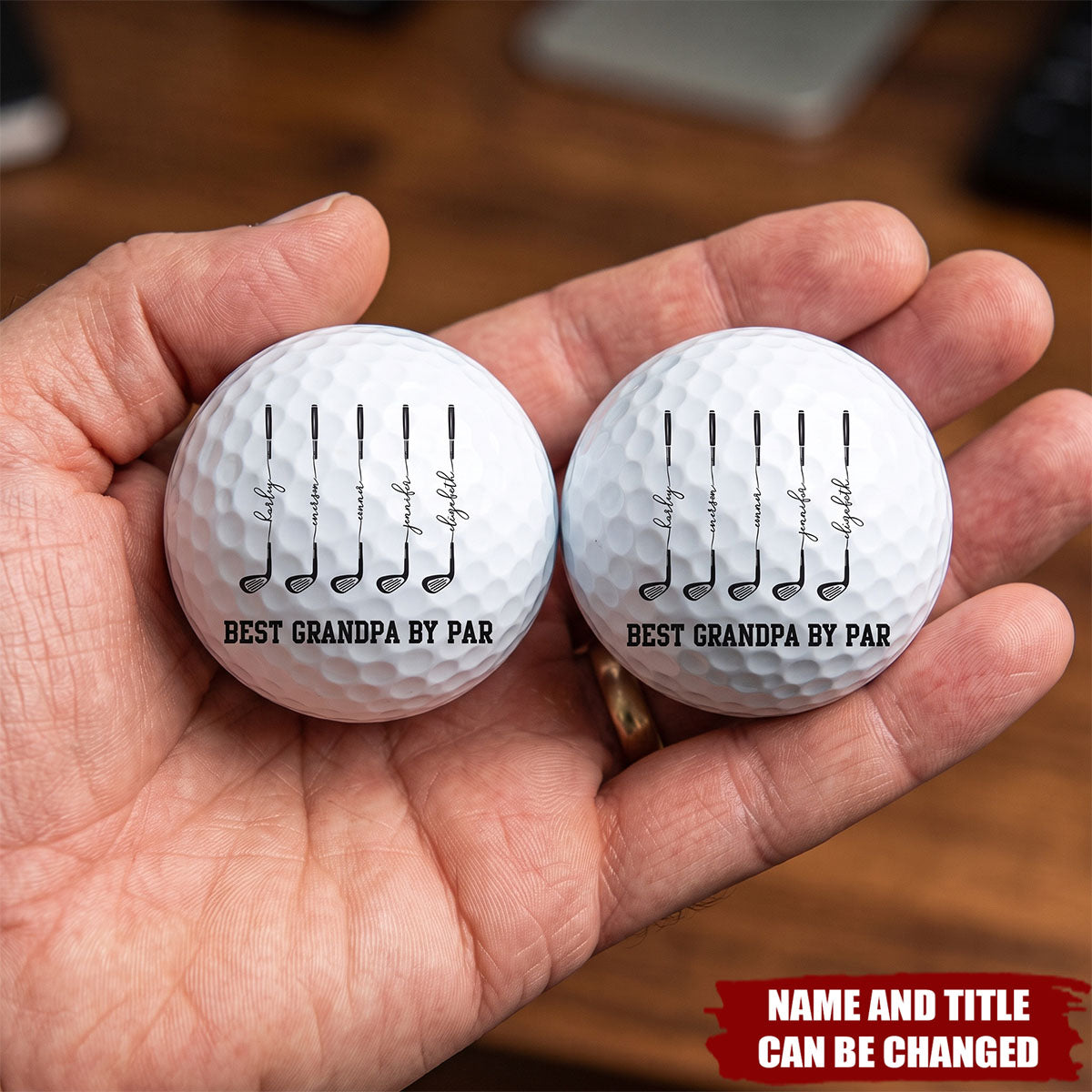 Best Dad By Par, Best Grandpa By Par - Personalized Golf Ball