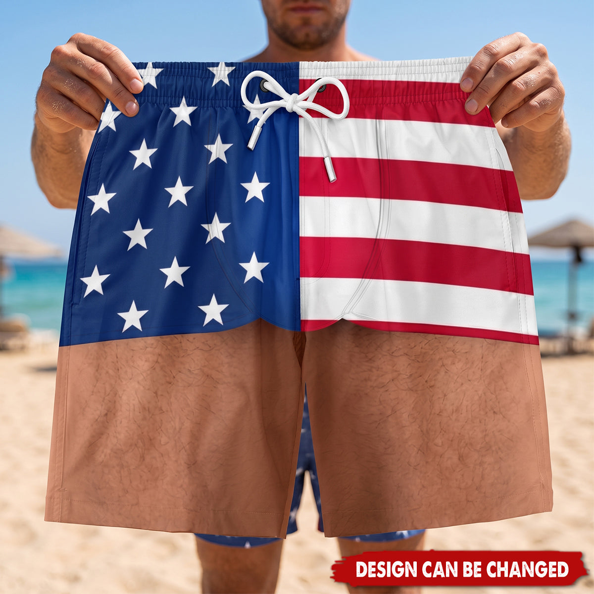 Custom Funny Patriotic Mens Swim Trunks - Personalized Birthday Gifts For Husband, Son, Grandson, Brother, Grandpa, Dad, Yourself - Look Twice