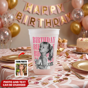 Custom Photo Party Cups - Personalized Birthday Gifts For Men, Women - Cheers To A Wonderful Milestone
