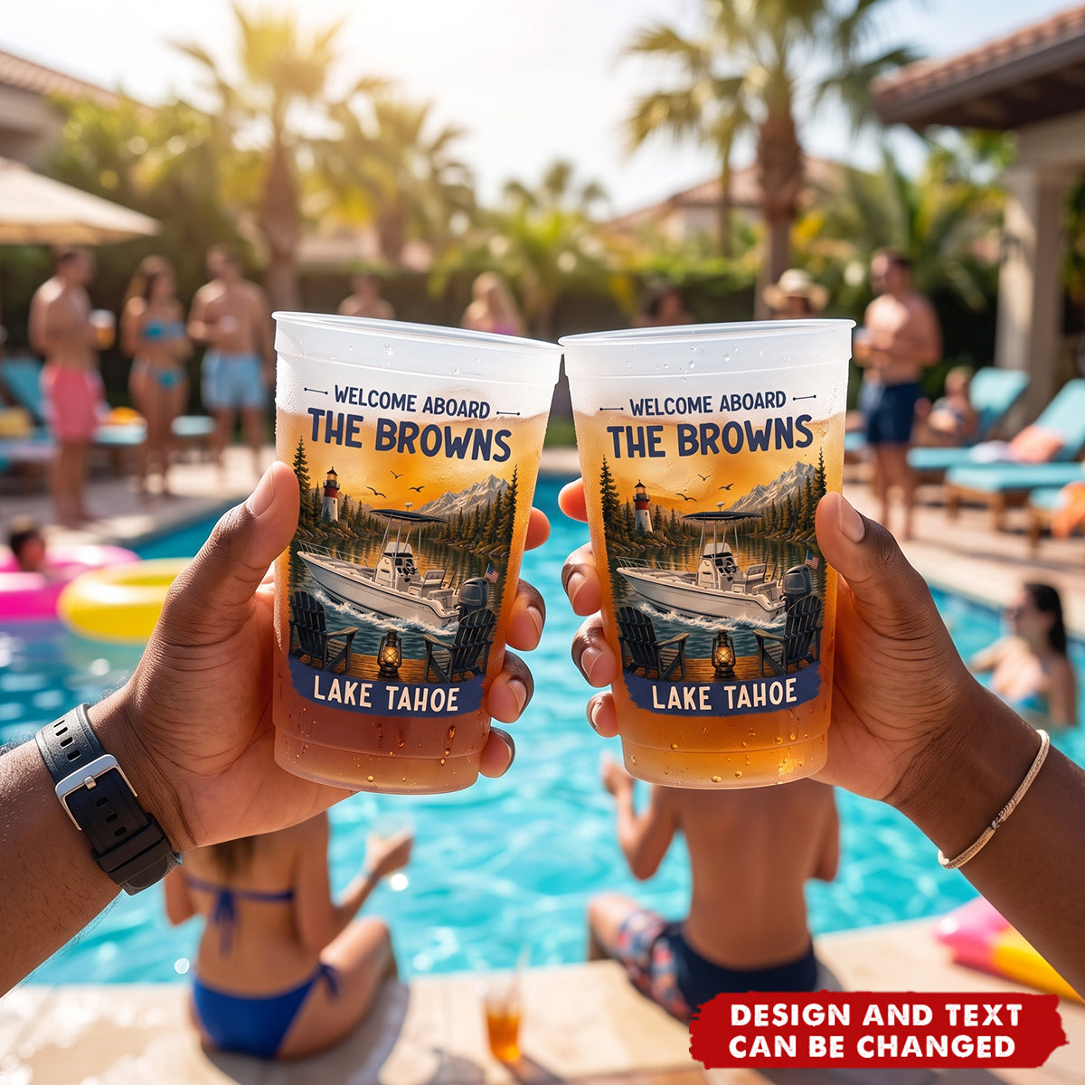 Custom Boating Party Cups - Personalized Summer Vacation And Travel Gifts For Mom, Dad, Brother, Sister - Good Times Great Crew
