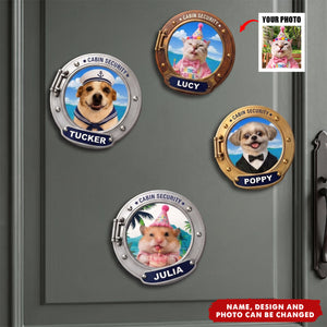 Custom Photo Pet Porthole Magnet, Cruise Door Decal - Dog, Cat, Pet Lovers - Personalized Magnet