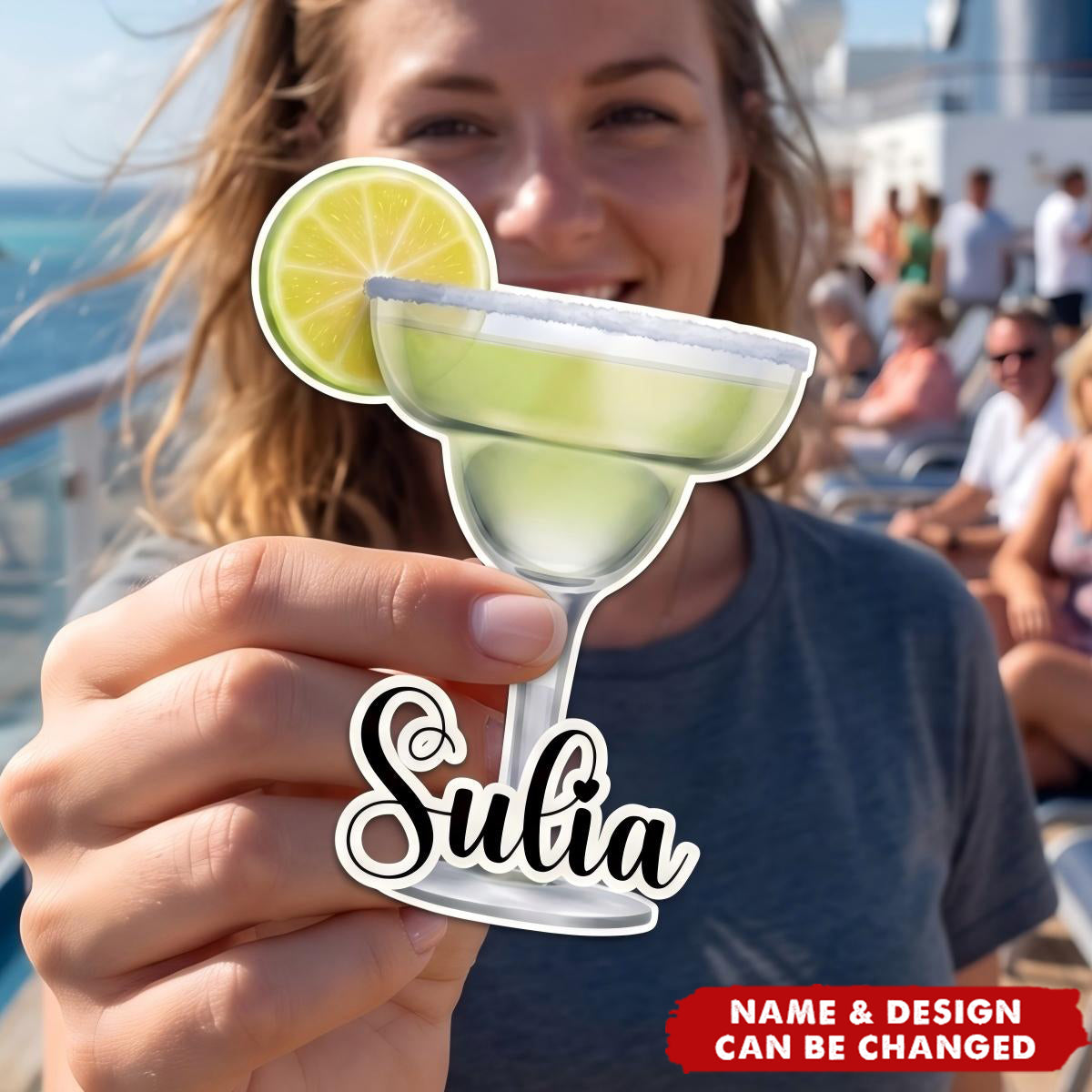 Cocktail & Tropical Drink Cruise Door Signs Stateroom Decor Cruising Family Vacation, Girls Trip - Personalized Magnet