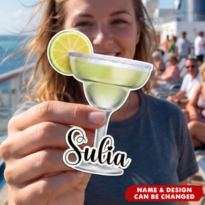 Cocktail & Tropical Drink Cruise Door Signs Stateroom Decor Cruising Family Vacation, Girls Trip - Personalized Magnet