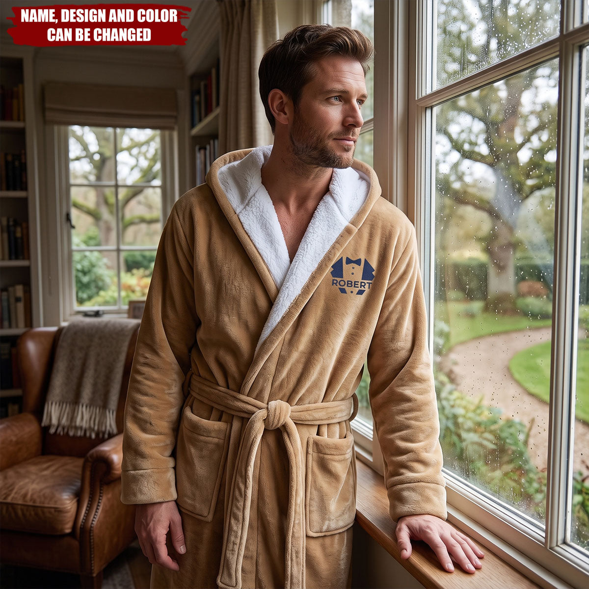Custom Elegant & Vintage Monogram, Best Man Groom Groomsman Robe, Gift For Men, Him - Personalized Robe