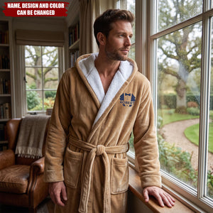 Custom Elegant & Vintage Monogram, Best Man Groom Groomsman Robe, Gift For Men, Him - Personalized Robe
