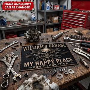 Custom Home Decor Metal Sign - Personalized Birthday Gifts For Husband, Son, Grandson, Brother, Grandpa, Dad, Yourself, Mechanic - Just Fix It Yourself