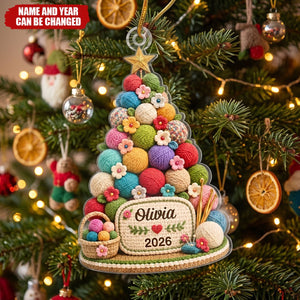 Custom Crochet Acrylic Ornament - Personalized Christmas Birthday Gifts For Women, Men