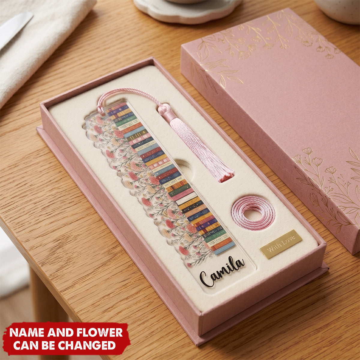 Custom Name & Birthflower For Book Lovers, Book Clubs - Custom Bookmark