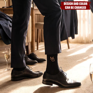 Custom Initials Wedding Gifts For Groomsman Best Man Wedding Party Gifts - Personalized Socks
