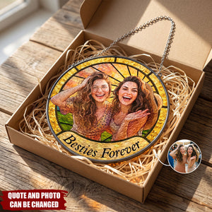 Friendship Gifts Photo Stained Glass - Personalized Window Hanging Suncatcher