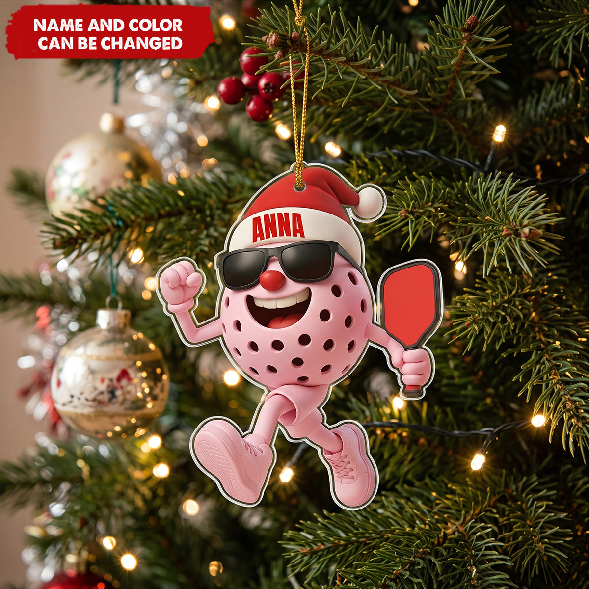Personalized Pickleball Ornament with Name, Pickleball Personalized Gifts, Christmas Gift for Pickleball Players, Pickleball Lover Decor