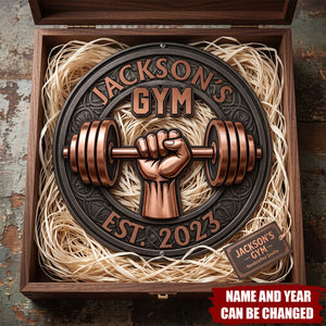 Custom Name, Year , Weightlifting Wall Art, Workout Room Decor Gift For Gym Lovers - Personalized Metal Sign