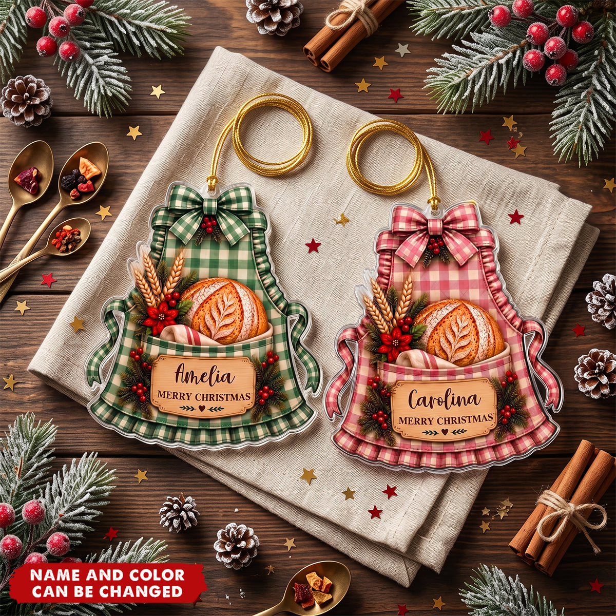 Sourdough Apron Christmas Ornament Gift For Sourdough Lovers Baking Lovers - Personalized Ornament
