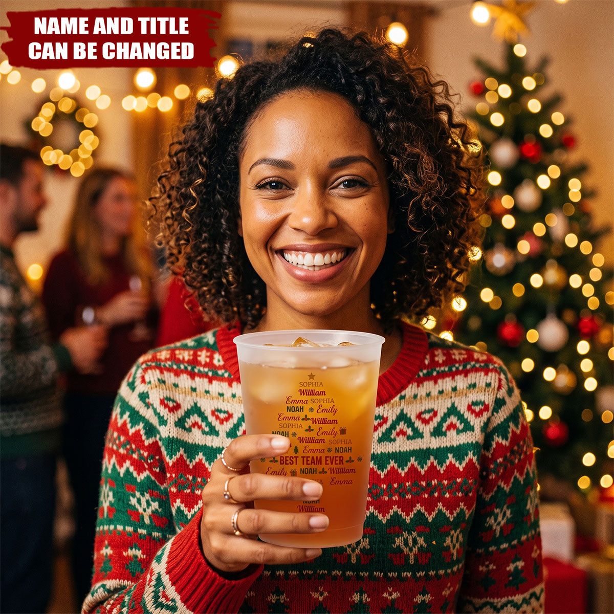 Custom Name For Christmas Office Year End Party, White Elephant Party - Personalized Cups