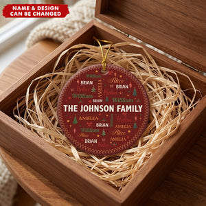 Family Name Word Christmas Theme - Personalized Ornament