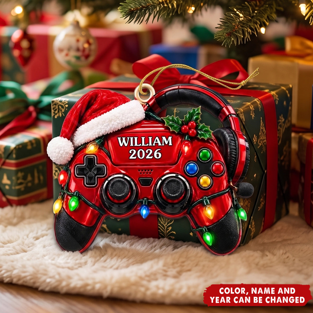 Custom Name Gaming Christmas Gifts for Gamers - Personalized Acrylic Ornament