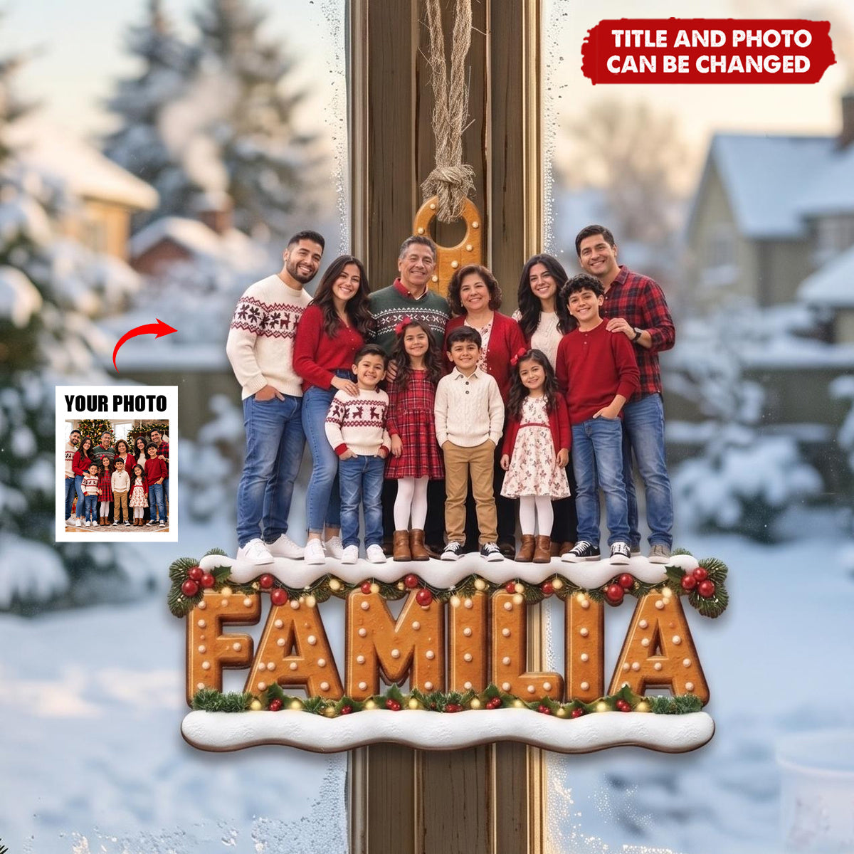 Custom Photo Ornament Gift For Family Parents Grandparents - Personalized Ornament