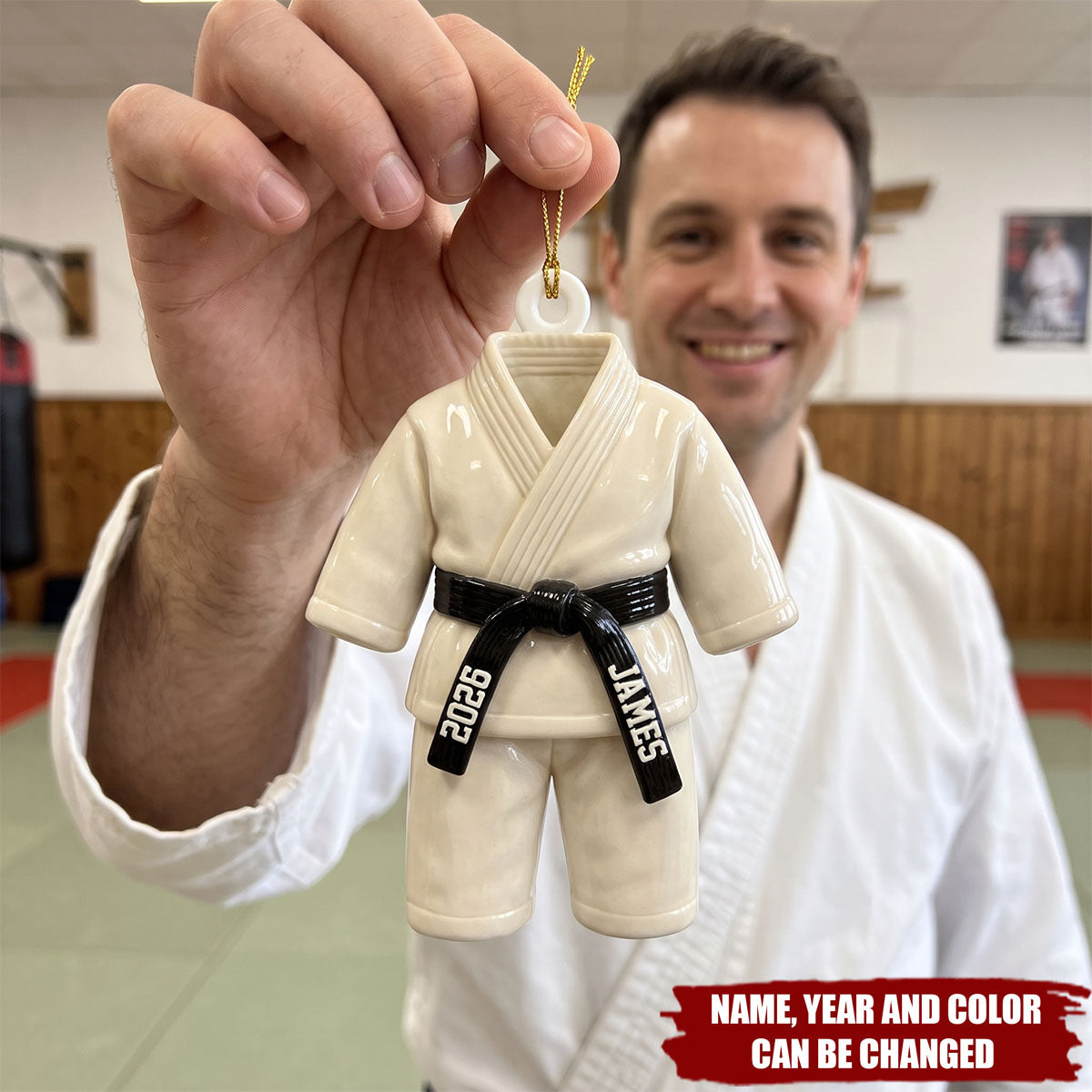 Karate Kid - Custom Name Belt & Name - 3D Printed - Personalized Ornament