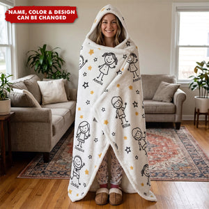 This Grandpa Grandma Belongs To Kids Pet - Personalized Wearable Hooded Blanket