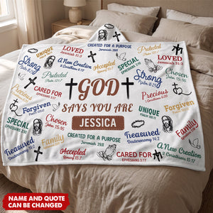 Christian Bible Verse Affirmations - Personalized Wearable Hooded Blanket