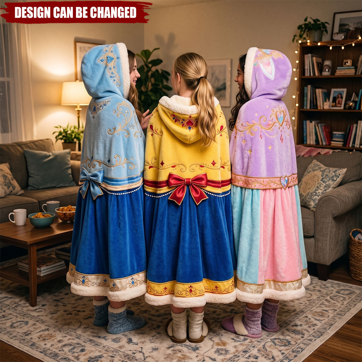 Gift For Her Daughter Friends - Personalized Princess Gown Wearable Hooded Blanket