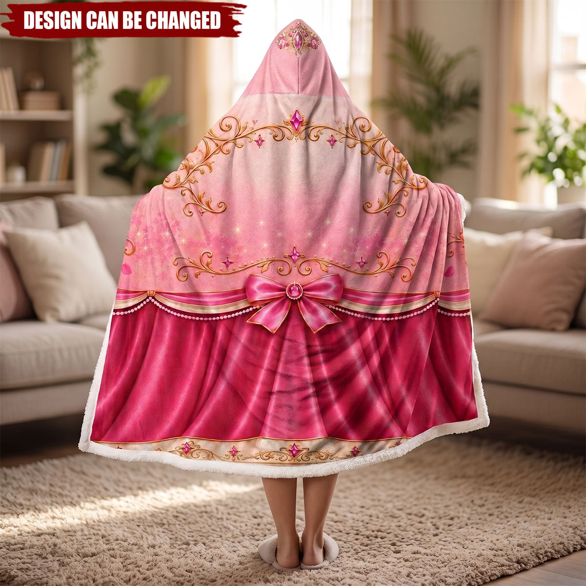 Gift For Her Daughter Friends - Personalized Princess Gown Wearable Hooded Blanket