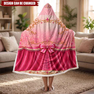 Gift For Her Daughter Friends - Personalized Princess Gown Wearable Hooded Blanket