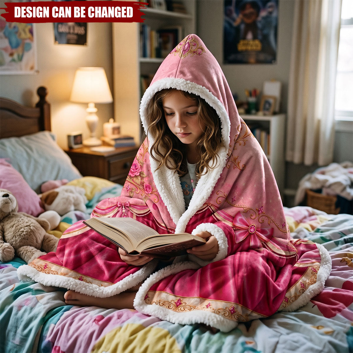 Gift For Her Daughter Friends - Personalized Princess Gown Wearable Hooded Blanket