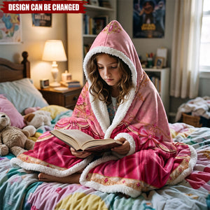 Gift For Her Daughter Friends - Personalized Princess Gown Wearable Hooded Blanket