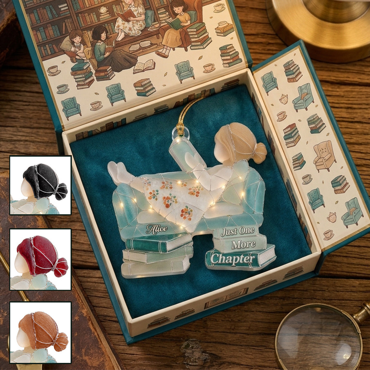 Just A Girl Who Loves Books Sea Glass Effect - Personalized 1-Layer Acrylic Ornament
