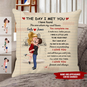 Couple - The Day I Met You - Personalized Pillow