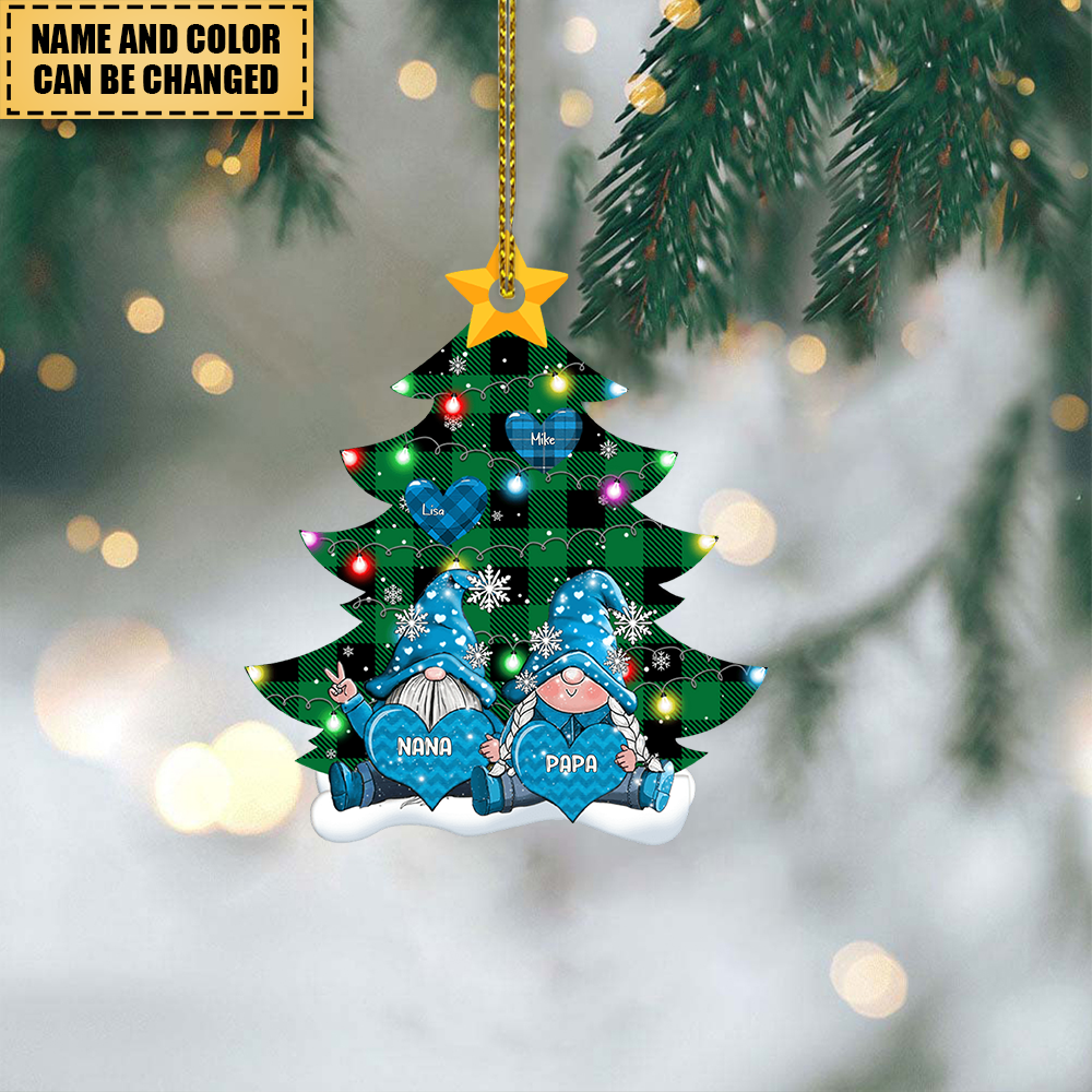 Christmas Family Draft Papa Nana Sweet Heart Kids Customized Ornament