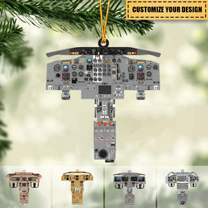 Personalized Christmas Airplane Cockpit Ornament, Gift For Airplane Lovers