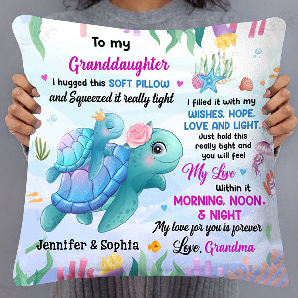 Gift For Granddaughter Turtle I Hugged This Soft Pillow