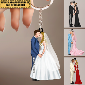 Personalized Couple Wedding Acrylic Keychain for Couples, Wedding Gifts