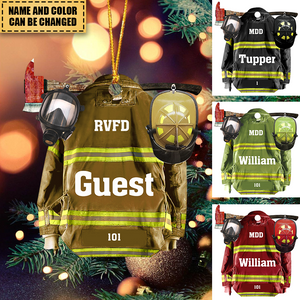 Firefighter Uniform - Personalized Christmas Ornament - Gift For Firefighters