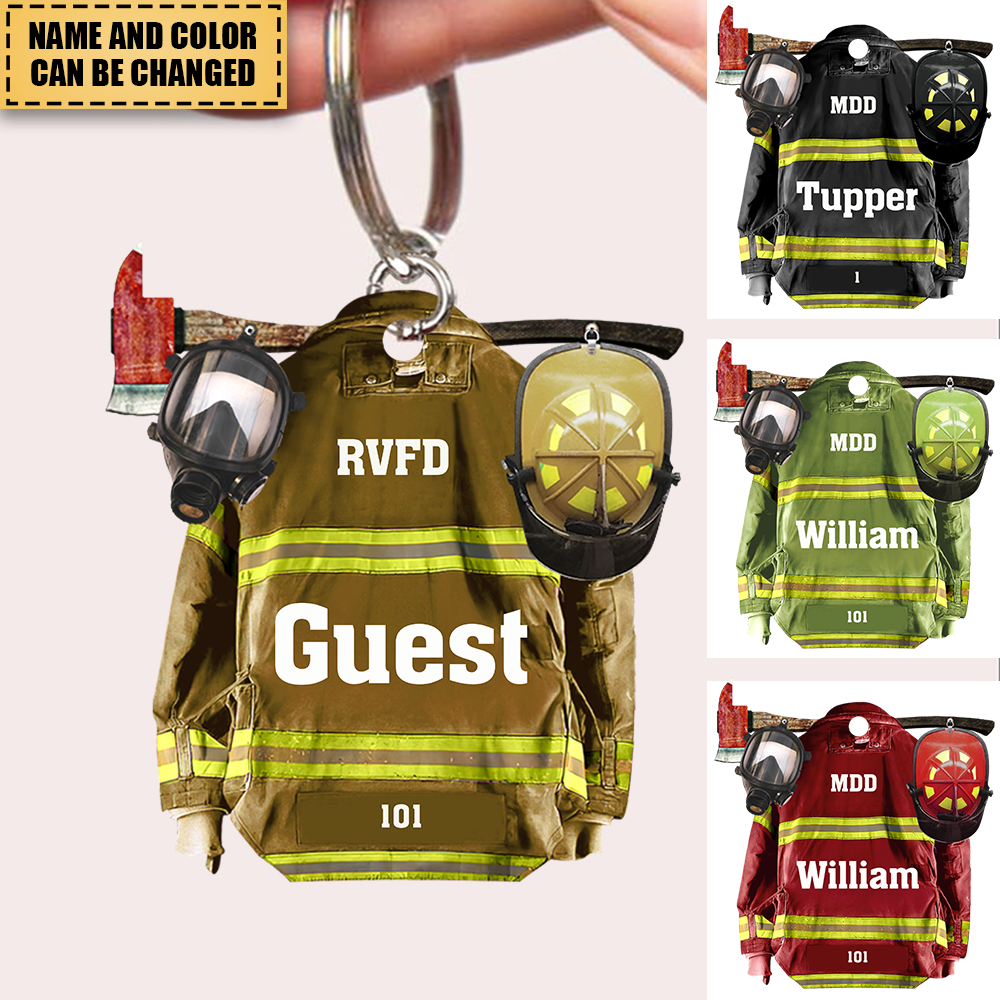Firefighter Uniform - Personalized Keychain - Gift For Firefighters