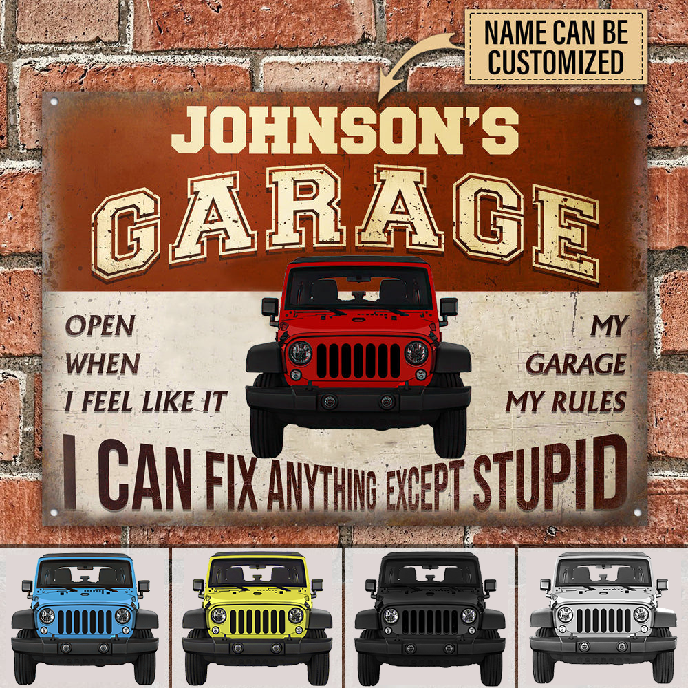 Custom Off Road Car Garage Metal Sign