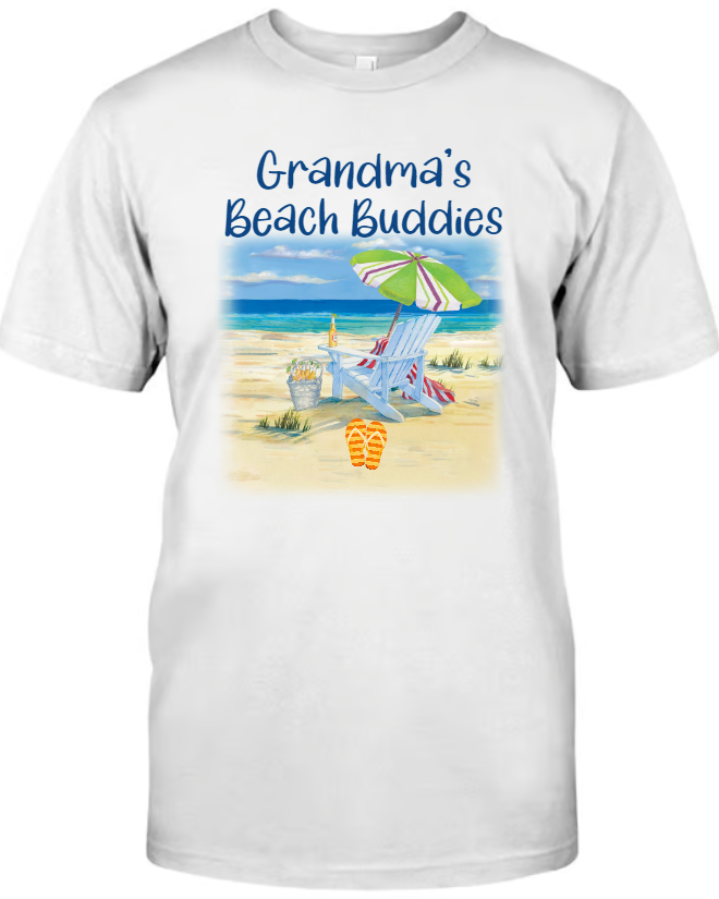 Grandma's Beach Buddies Summer Flip Flop, Custom Grandma With Kids, Gift For Grandma Summer