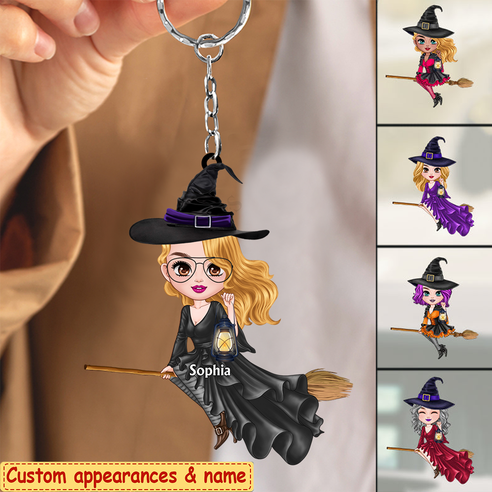 Witch The Flies Keychain Gift For Halloween Lover