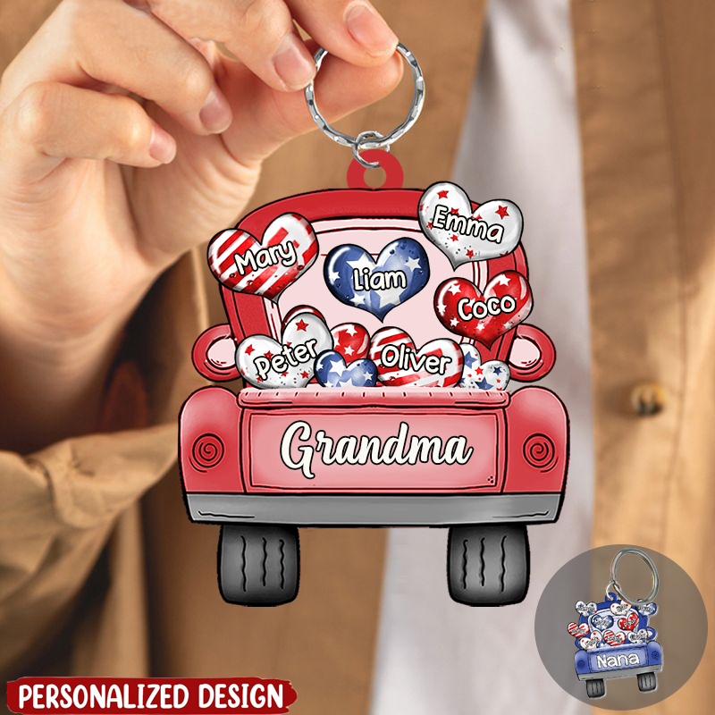 Personalized Grandma Truck Loading Heart Acrylic Keychain