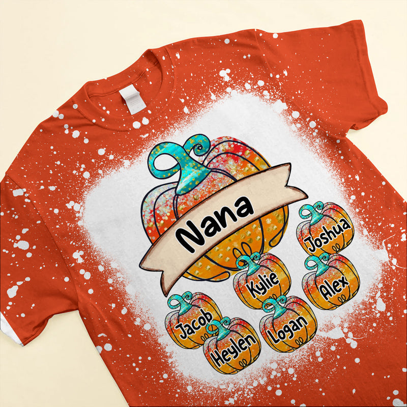 Personalized Pumpkin Customized Grandma Nana Mimi T-shirt Fall Autumn Halloween