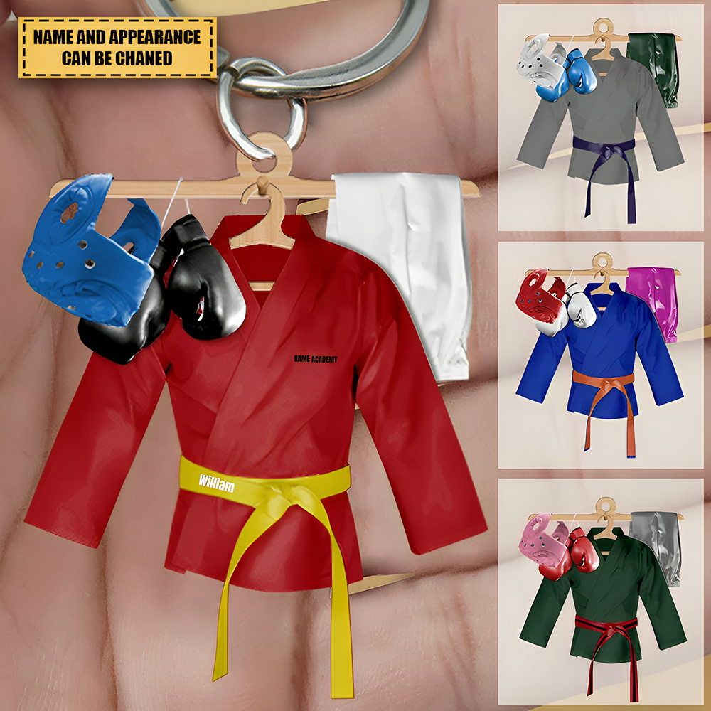 Karate Uniform-Personalized Acrylic Keychain- Karate Gifts