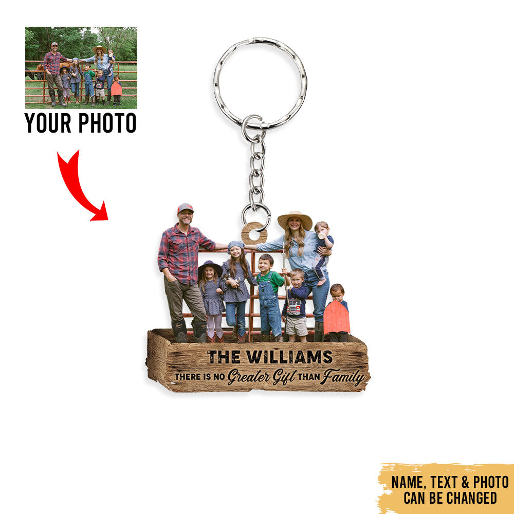 Personalized Upload Photo Family Acrylic Flat Keychain - Gift For Family