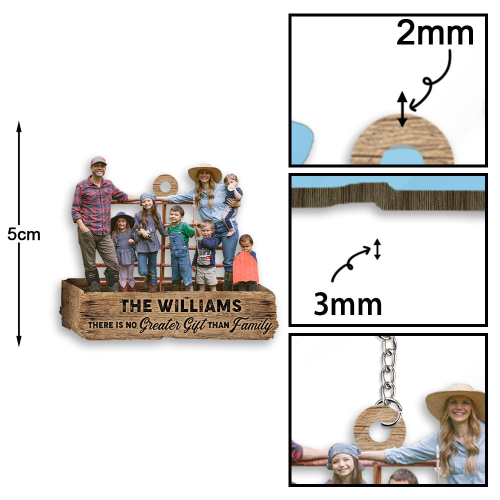 Personalized Upload Photo Family Acrylic Flat Keychain - Gift For Family
