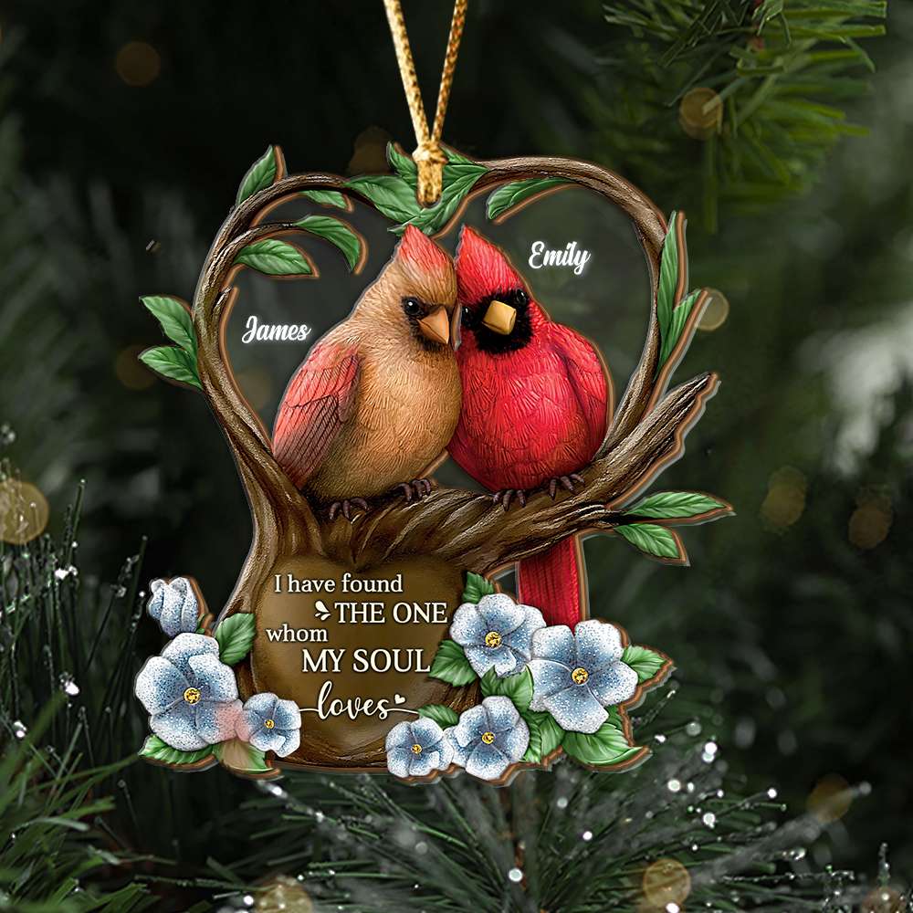I Have Found The One Whom My Soul Love, Cardinalis Couple Mix Ornament Christmas Gift