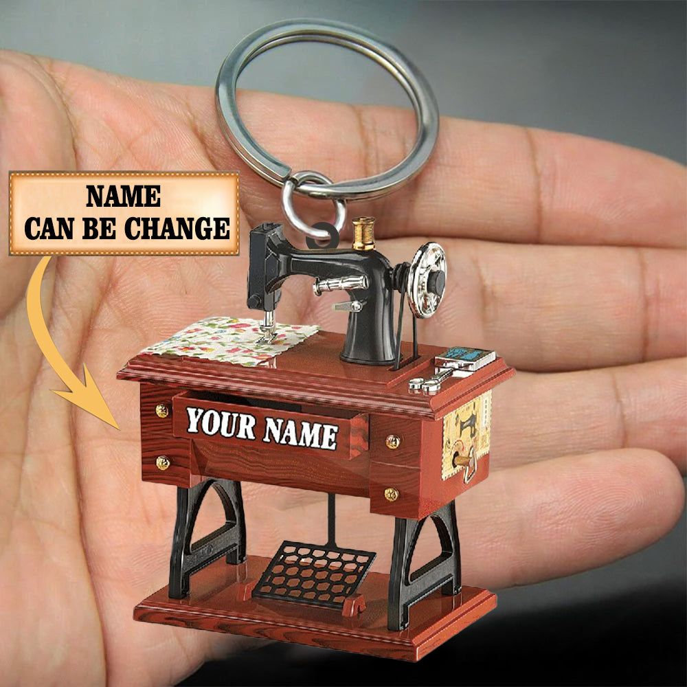 Personalized Sewing Machine Acrylic Keychain