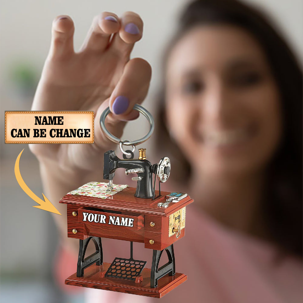 Personalized Sewing Machine Acrylic Keychain